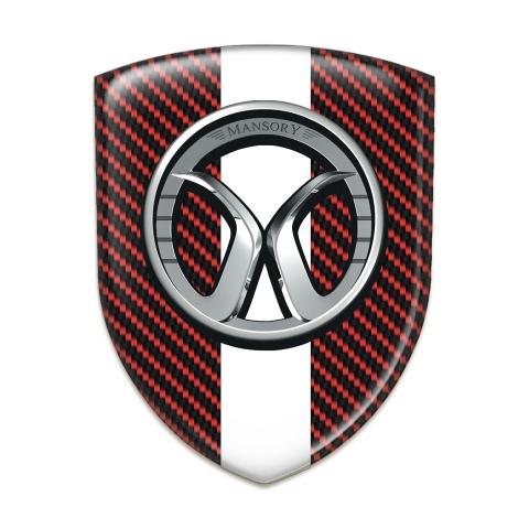 Mansory Resin Sticker Red Carbon White Tape 