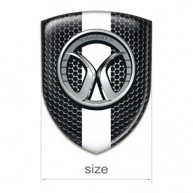 Mansory 3D Gel Emblem Perforated Steel White tape Decoration 