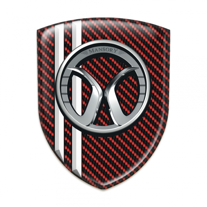 Mansory Tuning Badge  red Carbon White Lines Style 
