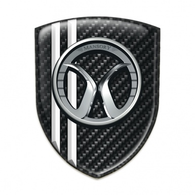 Mansory Tuning Badge  dark Carbon White Lines style 