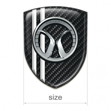 Mansory Tuning Badge  dark Carbon White Lines style 