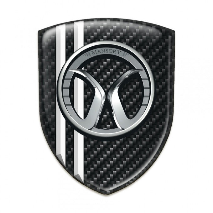Mansory Tuning Badge  dark Carbon White Lines style 