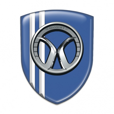 Mansory Silicone Emblem Blue with White Lines Style 