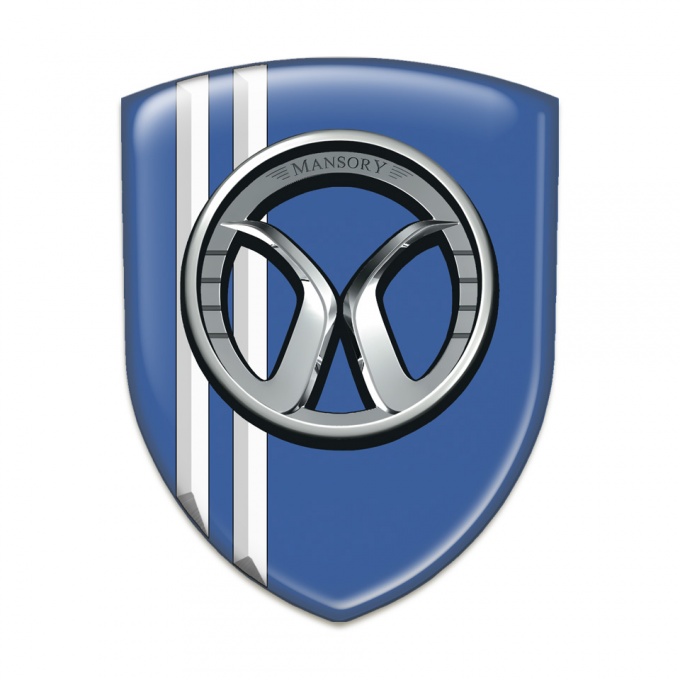 Mansory Silicone Emblem Blue with White Lines Style 