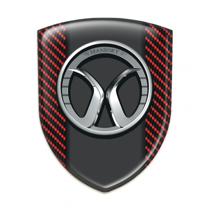 Mansory Self Adhesive Car logo Emblem Red Carbon Model 