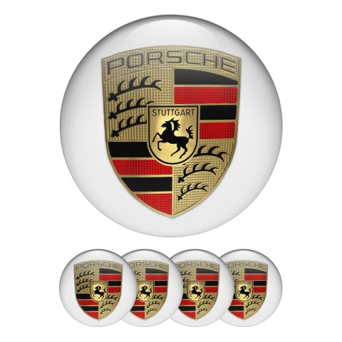 Porsche Wheel Silicone Emblems Classic Edition White