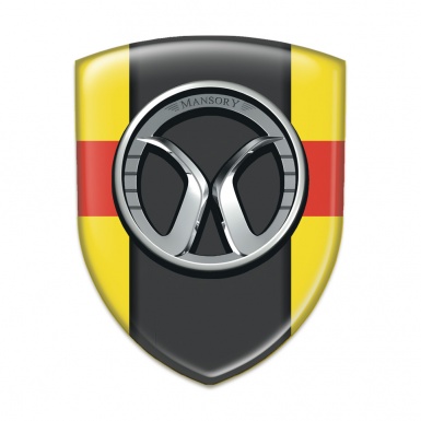 Mansory Tuning Badge  Yellow with Red Band and dark Logo Panel 