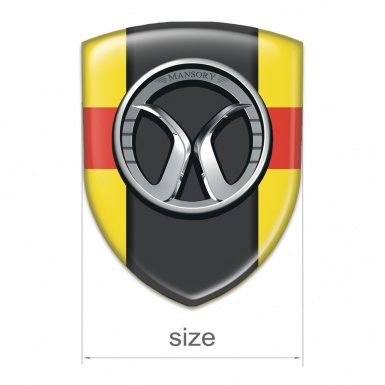 Mansory Tuning Badge  Yellow with Red Band and dark Logo Panel 