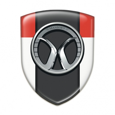 Mansory Self Adhesive Car logo Emblem White Red Model 