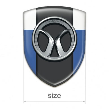 Mansory Emblem Badge Logo Blue White Model 