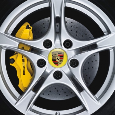 Porsche Wheel Silicone Emblems Classic Edition Yellow