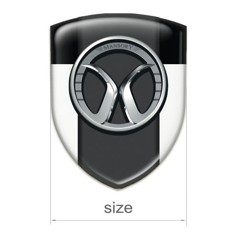 Mansory 3D Gel Emblem White Black Model 