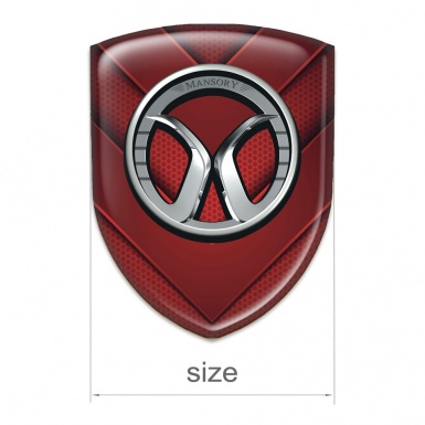 Mansory Emblem Badge Logo Red V Shape elements Model 