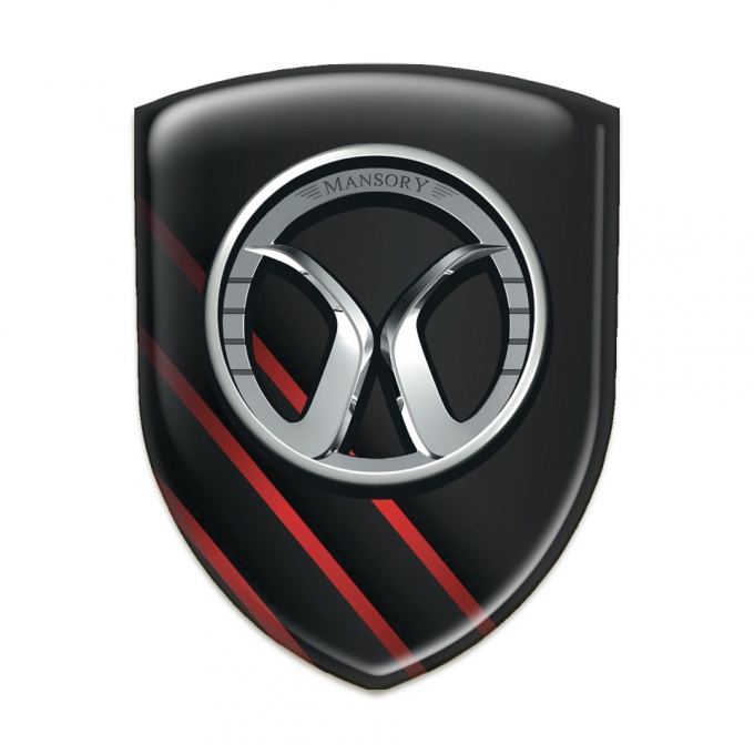 Mansory Auto Emblem Black with Red Diagonal Lines Model 