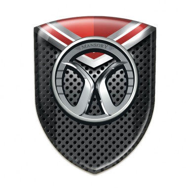 Mansory Tuning Emblem Perforated Base with Red Element Model 
