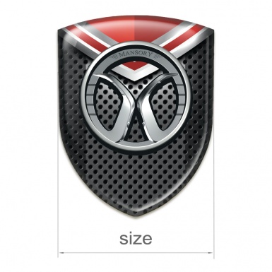 Mansory Tuning Emblem Perforated Base with Red Element Model 