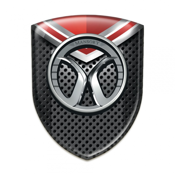 Mansory Tuning Emblem Perforated Base with Red Element Model 