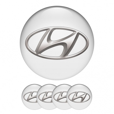 Hyundai Center Hub Dome Stickers White