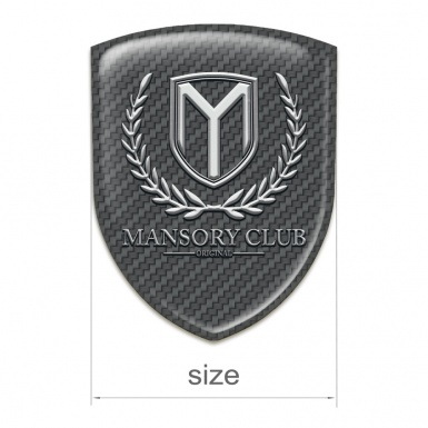Mansory 3D Gel Emblem Dark Grey carbon Classic Logo 