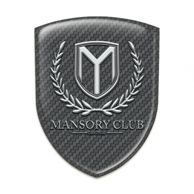 Mansory 3D Gel Emblem Dark Grey carbon Classic Logo 