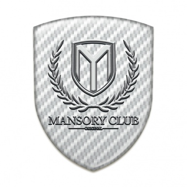 Mansory Silicone Car Decal Badge White carbon Classic Logo 