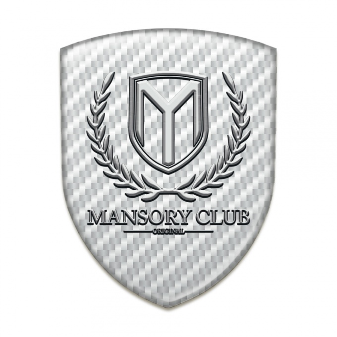 Mansory Silicone Car Decal Badge White carbon Classic Logo 