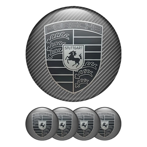 Porsche Wheel Emblems Monochrome Carbon Edition