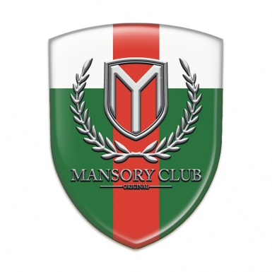 Mansory Emblem Exterior Green White with Red Tape Version 
