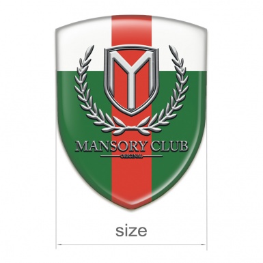 Mansory Emblem Exterior Green White with Red Tape Version 