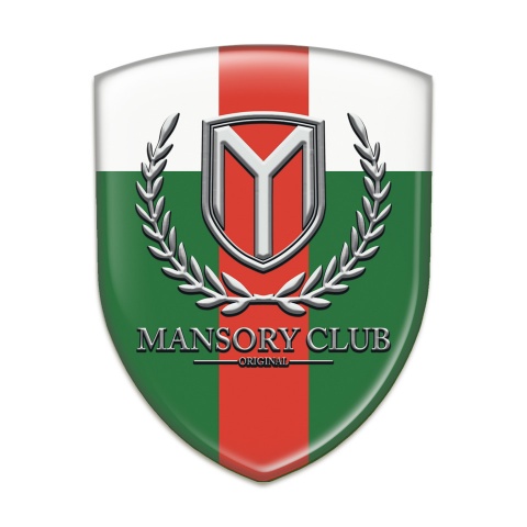 Mansory Emblem Exterior Green White with Red Tape Version 