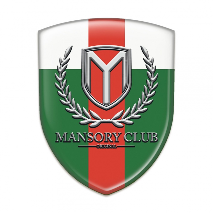Mansory Emblem Exterior Green White with Red Tape Version 