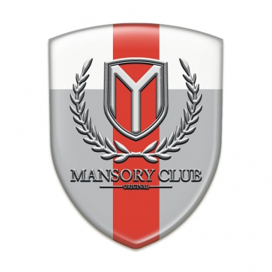 Mansory Car Accessories Badge Grey White with Red Tape Version 