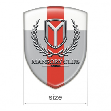 Mansory Car Accessories Badge Grey White with Red Tape Version 
