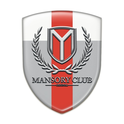 Mansory Car Accessories Badge Grey White with Red Tape Version 