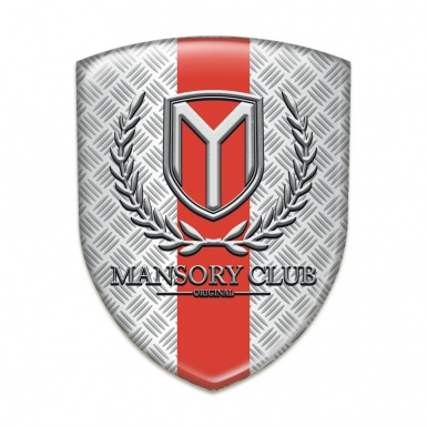 Mansory Silicone Car Decal Badge Mesh Effect with Red Tape Version 