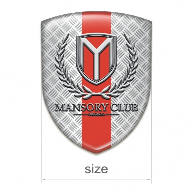 Mansory Silicone Car Decal Badge Mesh Effect with Red Tape Version 