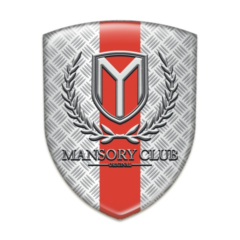 Mansory Silicone Car Decal Badge Mesh Effect with Red Tape Version 