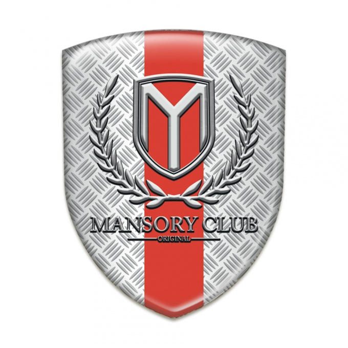 Mansory Silicone Car Decal Badge Mesh Effect with Red Tape Version 