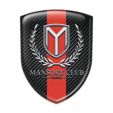 Mansory Silicone Badge dark Carbon with Red Tape Version 