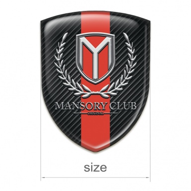Mansory Silicone Badge dark Carbon with Red Tape Version 