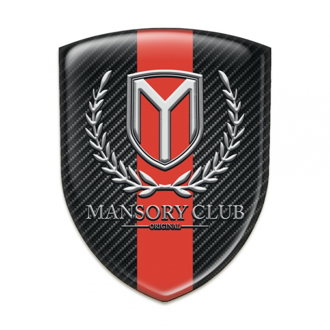 Mansory Silicone Badge dark Carbon with Red Tape Version 