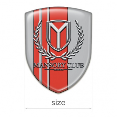 Mansory Domed Emblem Grey with Red Bands Version 