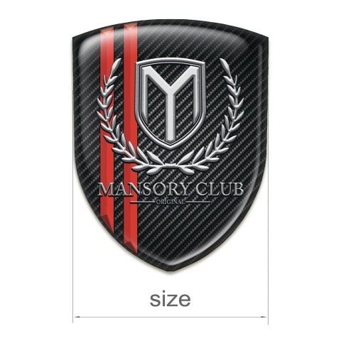 Mansory Tuning Badge  dark carbon Red Lines 