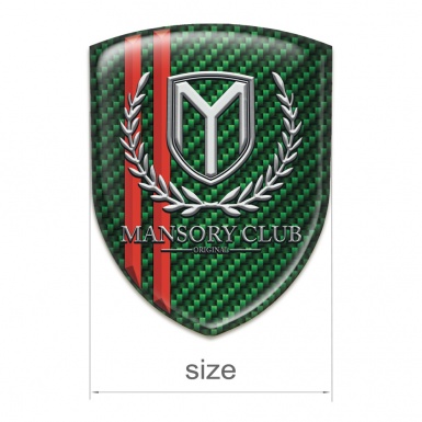 Mansory  Car Accessories Badge Green carbon with Red Lines  