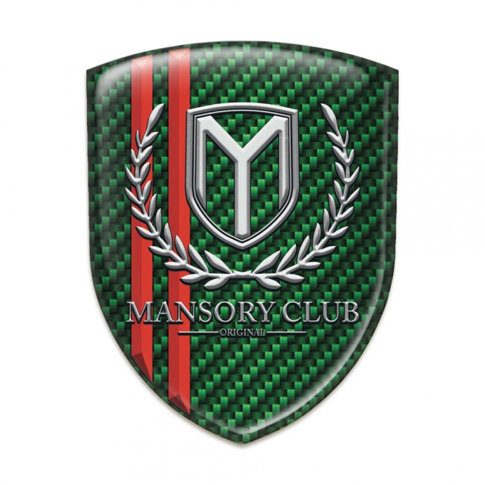 Mansory  Car Accessories Badge Green carbon with Red Lines  