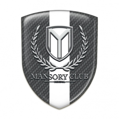 Mansory Emblem Exterior dark Grey Carbon with White Ribbon 