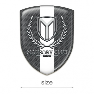 Mansory Emblem Exterior dark Grey Carbon with White Ribbon 