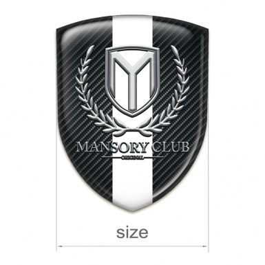 Mansory Tuning Badge  Black Carbon with White Ribbon 