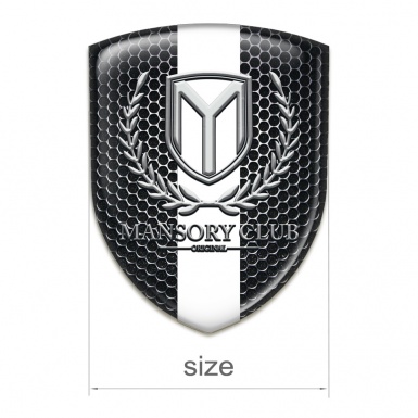 Mansory Car Interior Badge Perforated Steel with White Ribbon 