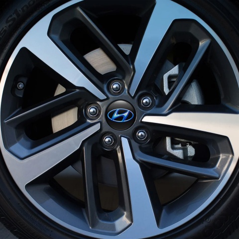 Hyundai Silicone Stickers Center Hub Blue Logo